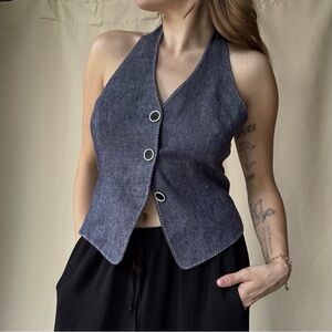 Y2K Denim Halter Top